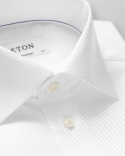 Shop Eton Contemporary-fit Cavalry Twill Dress Shirt In White