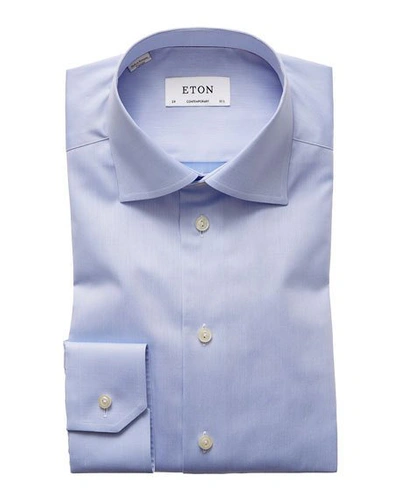 Shop Eton Contemporary Fit Twill Dress Shirt In Light Blue