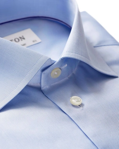 Shop Eton Contemporary Fit Twill Dress Shirt In Light Blue