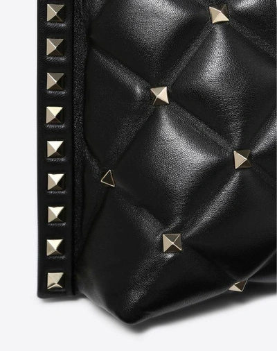 Shop Valentino Candystud Crossbody Messenger Bag In Black