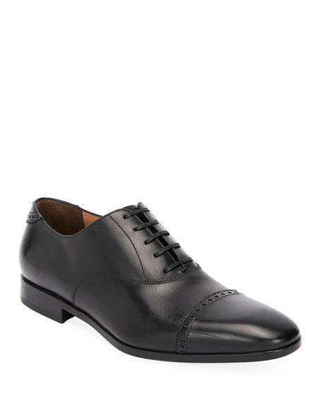 salvatore ferragamo policorovictor nero leather oxfords