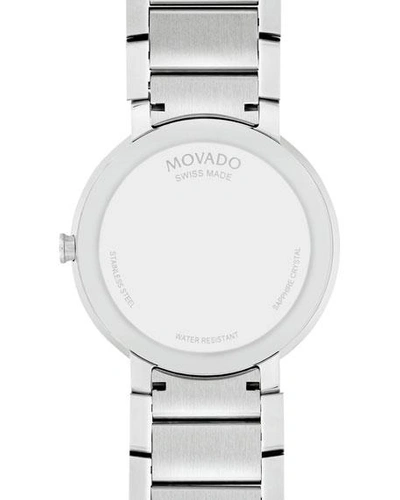 Shop Movado Men's Sapphire Stainless Steel Bracelet Watch In Silver