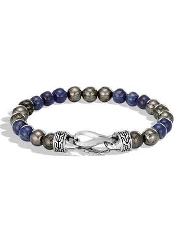 Shop John Hardy Men's Classic Chain Silver Bracelet In Blue/gray