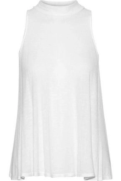 Shop Enza Costa Woman Ribbed Jersey Top White
