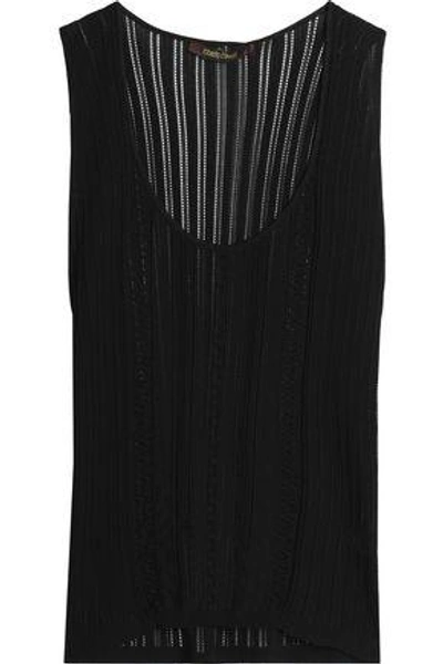 Shop Roberto Cavalli Woman Open-knit Top Black