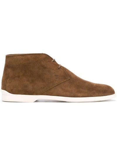 Shop Tod's Contrast Sole Desert Boots In S818 Brown