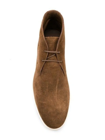 Shop Tod's Contrast Sole Desert Boots In S818 Brown