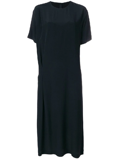 Shop Cedric Charlier Cédric Charlier Draped Front Oversized Dress - Black