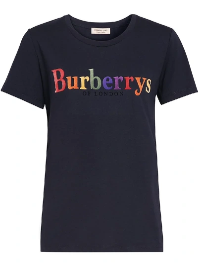 Shop Burberry Archive Logo Cotton T-shirt In Blue