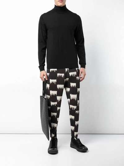 Shop Issey Miyake Homme Plissé  Wild Check Trousers - Brown