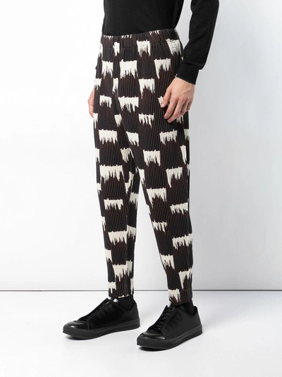 Shop Issey Miyake Homme Plissé  Wild Check Trousers - Brown