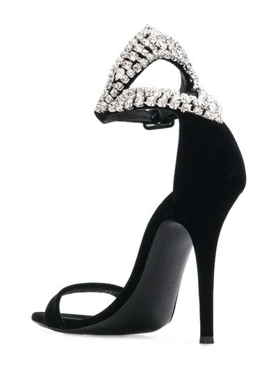 Shop Giuseppe Zanotti Crystal Embellished Sandals In Black