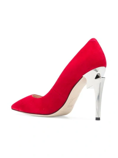 Shop Giuseppe Zanotti Design Logo Heel Pumps - Red