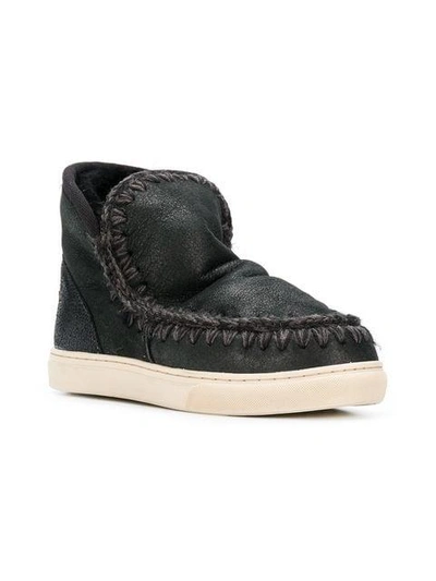 Shop Mou Eskimo Sneaker Boots In Black