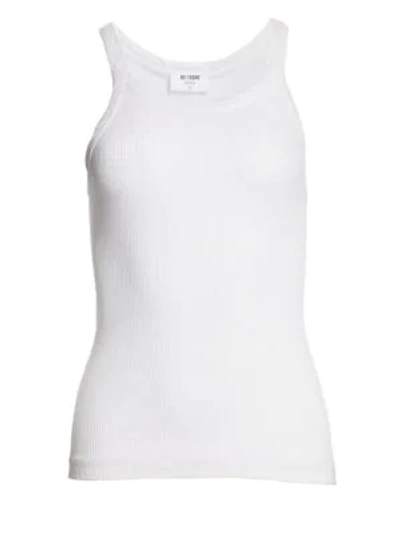 Shop Re/done Women's The Ribbed Tank In Optic White