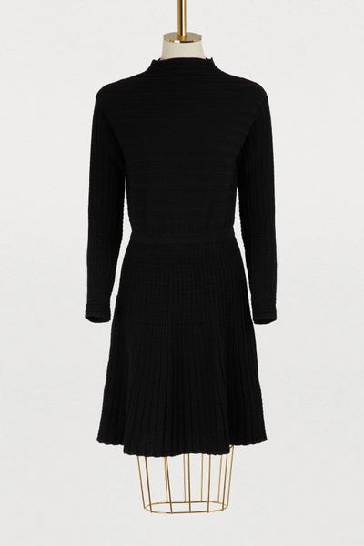 Shop Molli Freja Wool Dress In Noir Velours