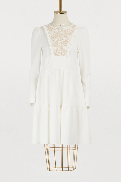 Shop See By Chloé Crepe Dress In Misty Ivory