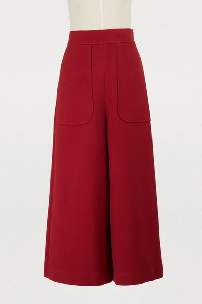 Shop See By Chloé Cotton Culottes In Dusky Red