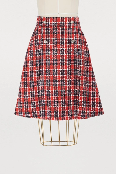 Shop Gucci Tweed A-line Skirt In Multi