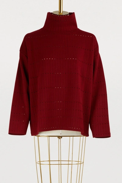 Shop Molli Openwork Knit Sweater In Terracota