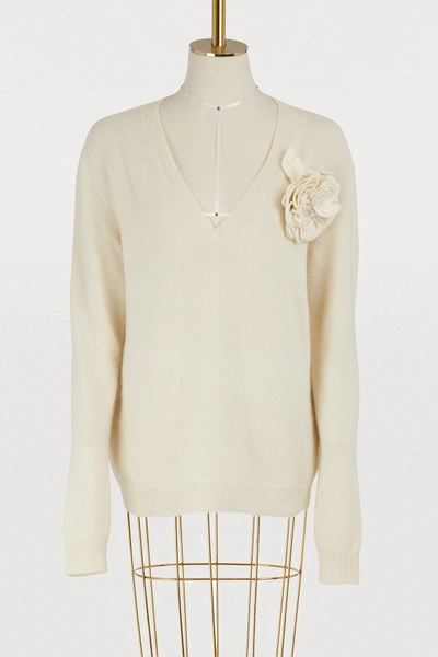 Shop Gucci Wool And Cashmere Sweater In Ivory