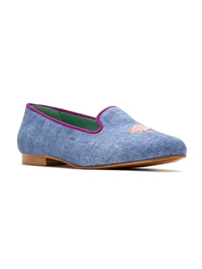 Shop Blue Bird Shoes Flamingo Embroidered Loafers