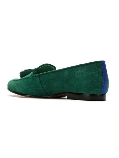 Shop Blue Bird Shoes Barbicacho Suede Loafers In Green
