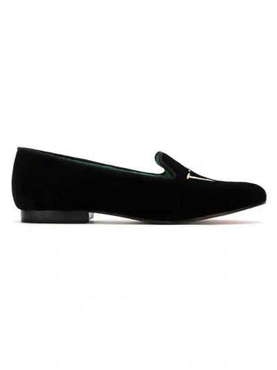 Shop Blue Bird Shoes Vogue Velvet Loafers - Black