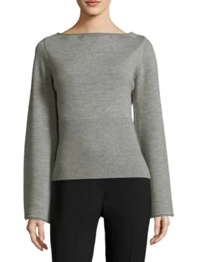 Shop Elie Tahari Jazma Wool Sweater In Grey