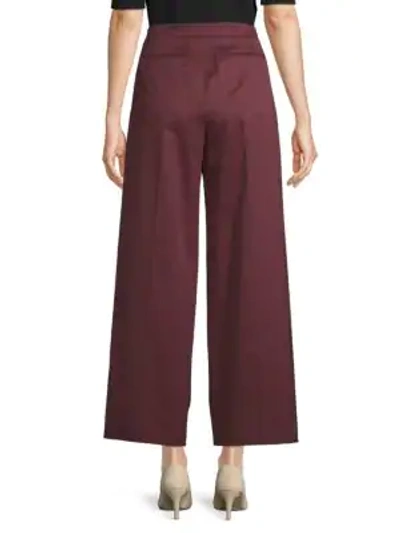 Shop Valentino Wide-leg Cropped Cotton Pants In Moss