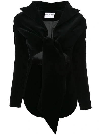 Shop Osman Tie-front Blazer Jacket - Black