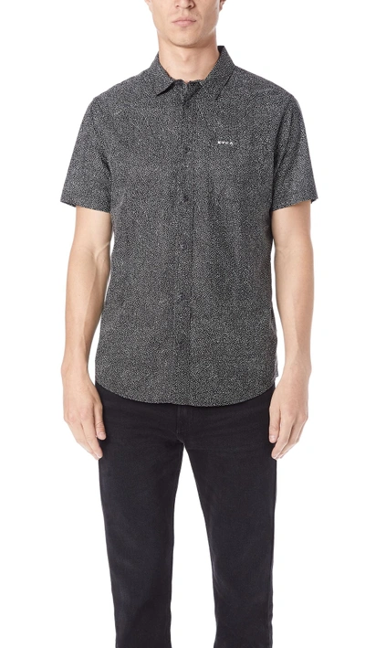 Shop Rvca Benji Short Sleeve Shirt In Black