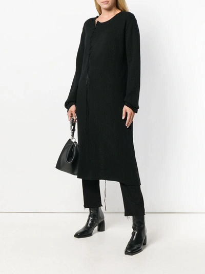Shop Yohji Yamamoto Lace-up Knitted Dress - Black