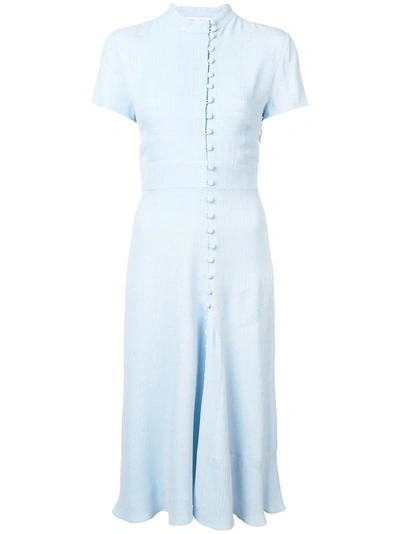 Shop Prabal Gurung Shortsleeved Buttoned Shirt Dress - Blue