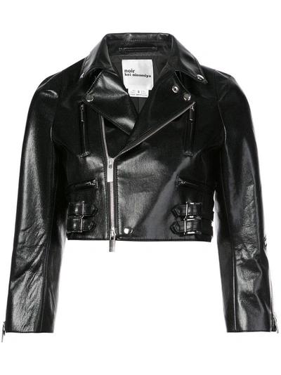 Shop Comme Des Garçons Noir Kei Ninomiya Cropped Biker Jacket - Black