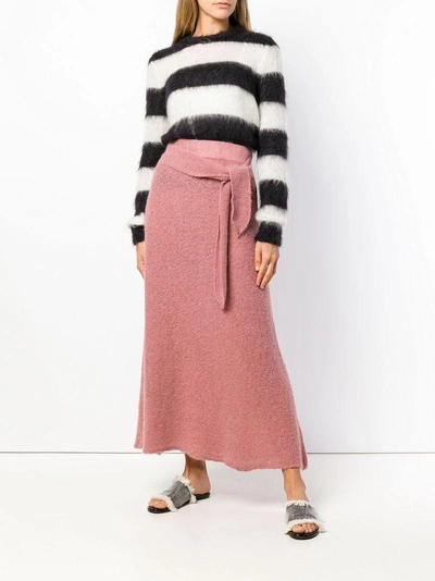 Shop Nanushka Belted Midi Skirt - Pink