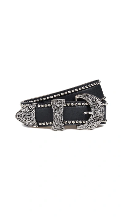 Shop B-low The Belt Paloma Studded Belt In Black/silver