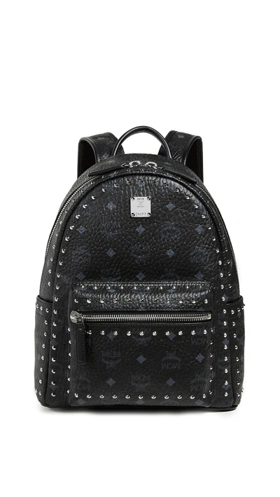 Shop Mcm Small Stark Studs Backpack In Black
