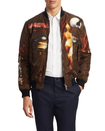 Shop Givenchy Graphic Print Bomber Jacket In Nocolor