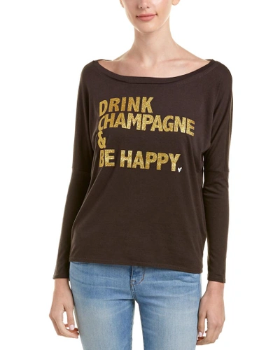 Shop Chaser Happy Champagne Top In Black