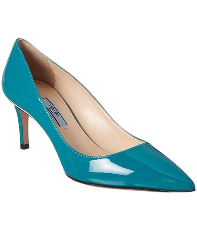 Shop Prada 65 Patent Pointy In Blue