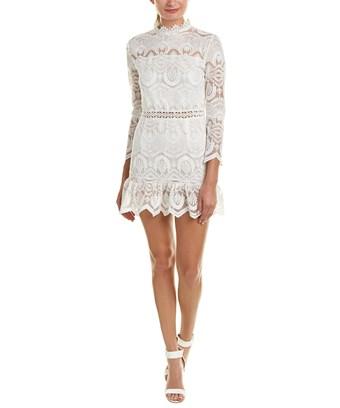 embroidered lace shift dress