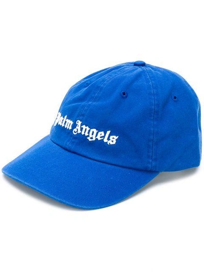 Shop Palm Angels Logo Cap In Blue