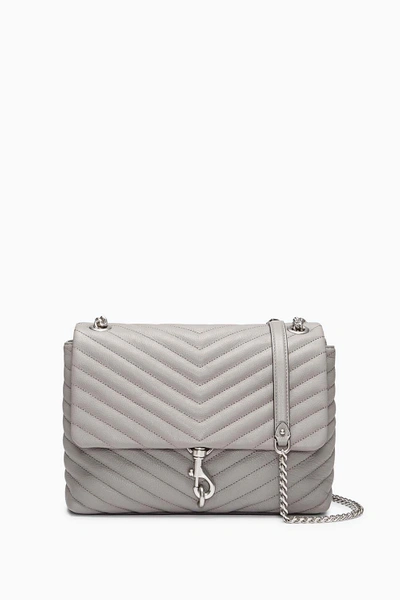 Shop Rebecca Minkoff Edie Flap Shoulder Bag In Grey