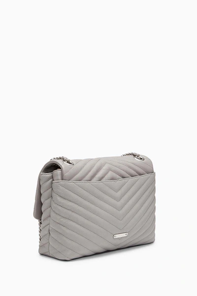 Shop Rebecca Minkoff Edie Flap Shoulder Bag In Grey