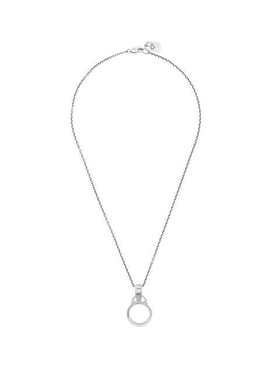 Shop Yohji Yamamoto Silver Glass Holder Necklace In Metallic