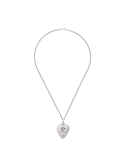 Shop Yohji Yamamoto Silver Signature Plectrum Necklace In Metallic