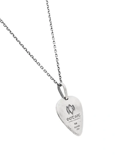 Shop Yohji Yamamoto Silver Signature Plectrum Necklace In Metallic