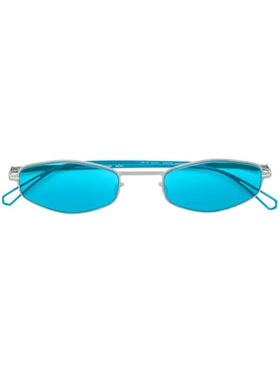 Shop Mykita X Bernhard Willhelm Silver Sunglasses In Blue
