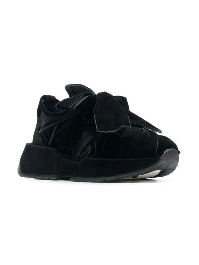 Shop Mm6 Maison Margiela Front Bow Sneakers - Black